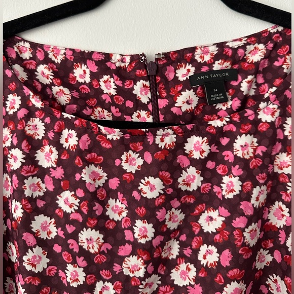 Ann Taylor Floral Maxi Dress - Burgundy, Pink and White - Picture 6 of 7